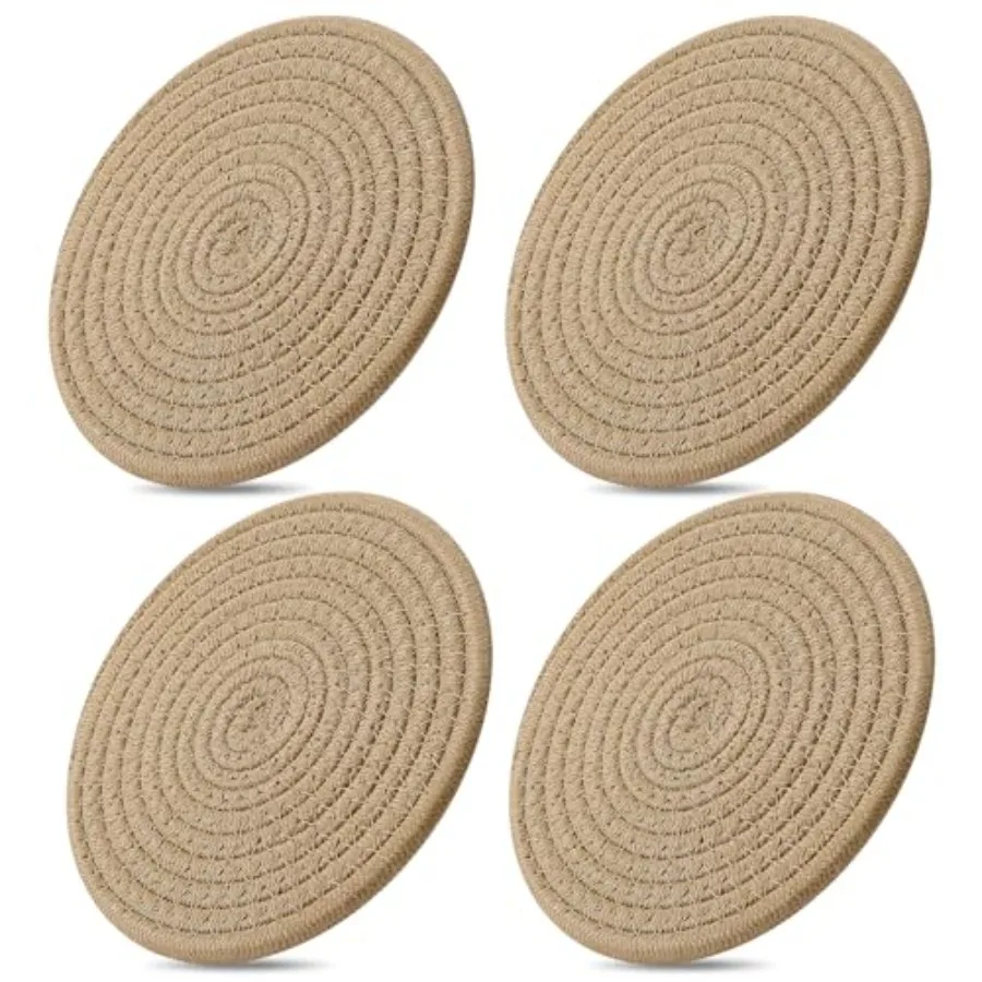 New Style7 Inch Trivets/Potholders 4 Set Cotton Thread Weave Trivets for Pots and Pans - Large Coasters/Hot Pads to Protect Desktop and
New Style7 Inch Trivets/Potholders 4 Set Cotton Thread Weave Trivets for Pots and Pans - Large Coasters/Hot Pads to Protect Desktop and