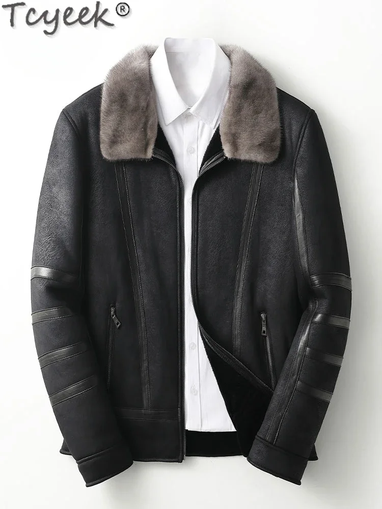 Tcyeek 100% Wool Coat Men Winter Clothes Warm Sheep Shearling Jackets Man Real Mink Fur Collar Chaquetas Hombre 2024
Tcyeek 100% Wool Coat Men Winter Clothes Warm Sheep Shearling Jackets Man Real Mink Fur Collar Chaquetas Hombre 2024