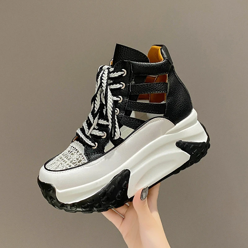 High quality Summer Breathable Vulcanized Shoes Women Lace Up Platform Sneakers Thick Bottom Large Casual Shoes Tenis Feminino
High quality Summer Breathable Vulcanized Shoes Women Lace Up Platform Sneakers Thick Bottom Large Casual Shoes Tenis Feminino