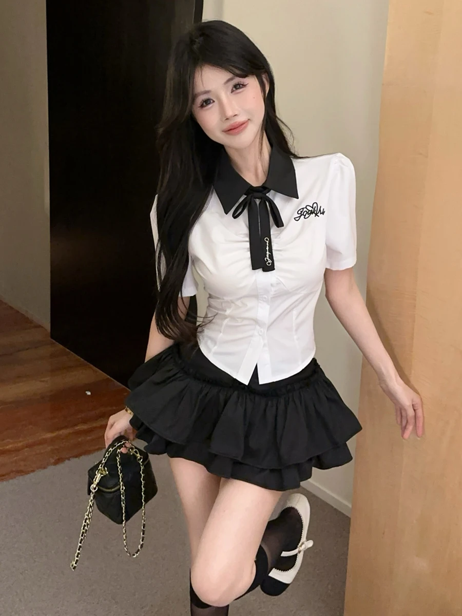 Sweet And Spicy High Waist Skirt Jk Set Short Sleeve Shirt Slimming Two Piece Uniform Style Breathable Cotton Blend
Sweet And Spicy High Waist Skirt Jk Set Short Sleeve Shirt Slimming Two Piece Uniform Style Breathable Cotton Blend