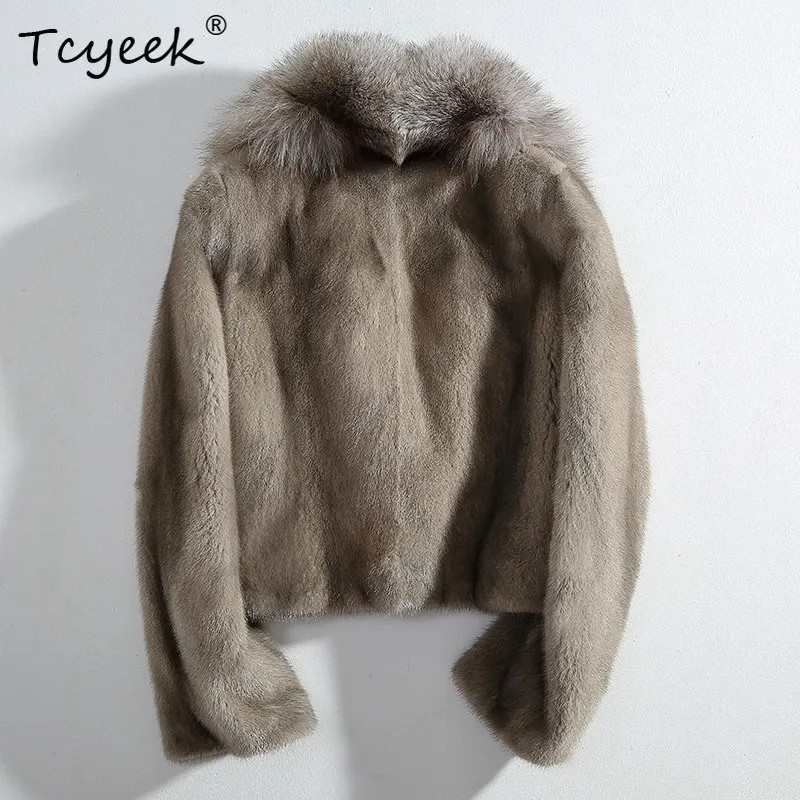 Tcyeek Natural Mink Fur Coat Woman Clothes Winter Jacket Women Warm Luxury Real Fur New in Coats Fox Fur Collar Abrigo Mujer
Tcyeek Natural Mink Fur Coat Woman Clothes Winter Jacket Women Warm Luxury Real Fur New in Coats Fox Fur Collar Abrigo Mujer