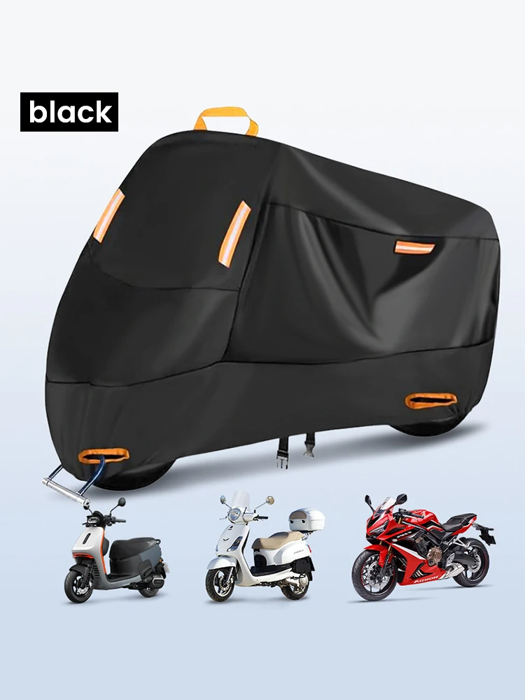210D Waterproof Motorcycle Cover Outdoor Motorcycle Tarpaulin Polyester UV Rain Snow Protective Cover for Motorcycle Scooters
210D Waterproof Motorcycle Cover Outdoor Motorcycle Tarpaulin Polyester UV Rain Snow Protective Cover for Motorcycle Scooters