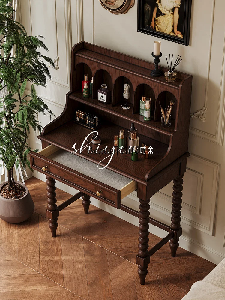 01Dresser retro solid wood storage table integrated small apartment bedroom antique makeup table
01Dresser retro solid wood storage table integrated small apartment bedroom antique makeup table