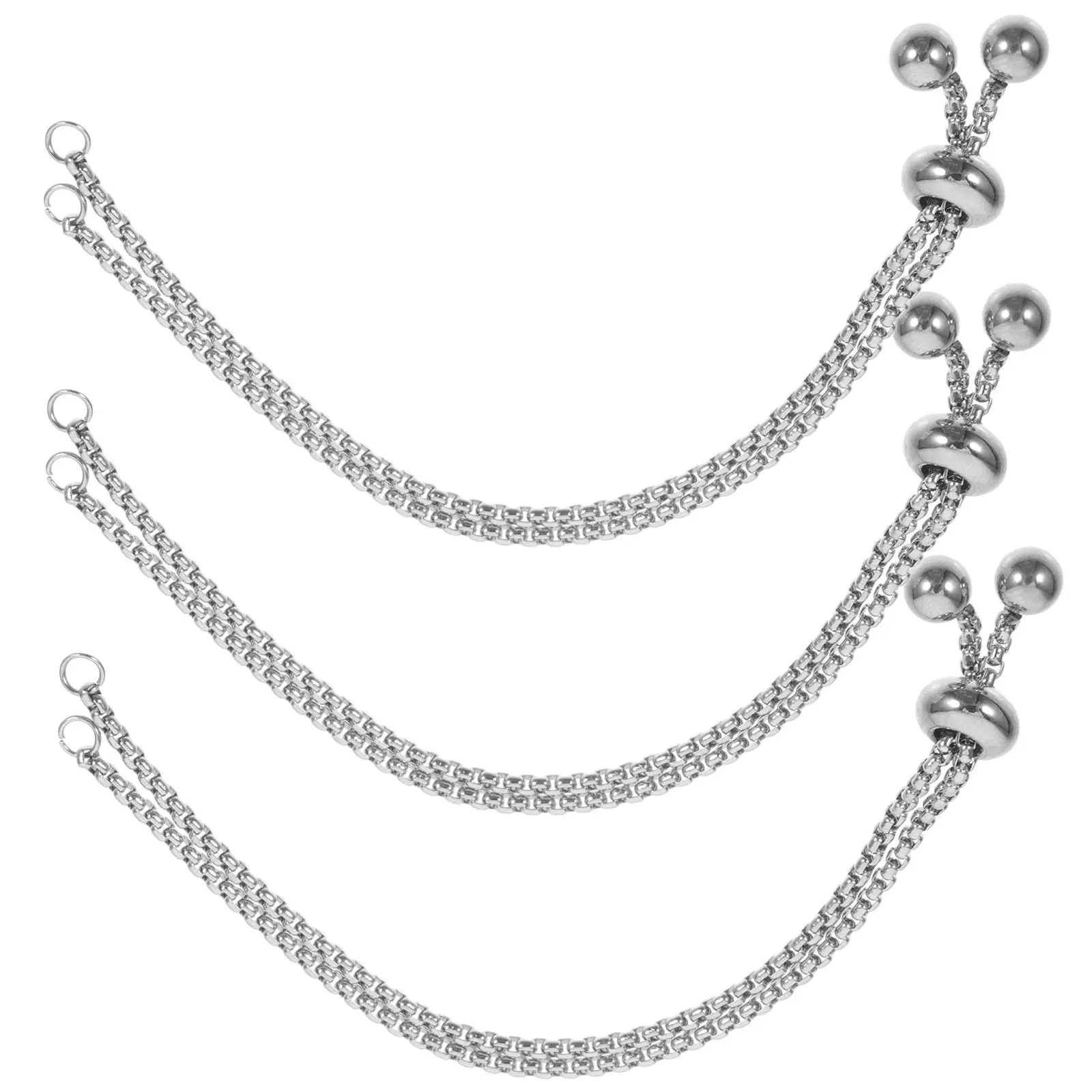 3 Pcs Stainless Steel Bracelet Chains Adjustable Cable Link Necklace Bulk Chain for Making Extendable Diy Slider Bracelets
3 Pcs Stainless Steel Bracelet Chains Adjustable Cable Link Necklace Bulk Chain for Making Extendable Diy Slider Bracelets