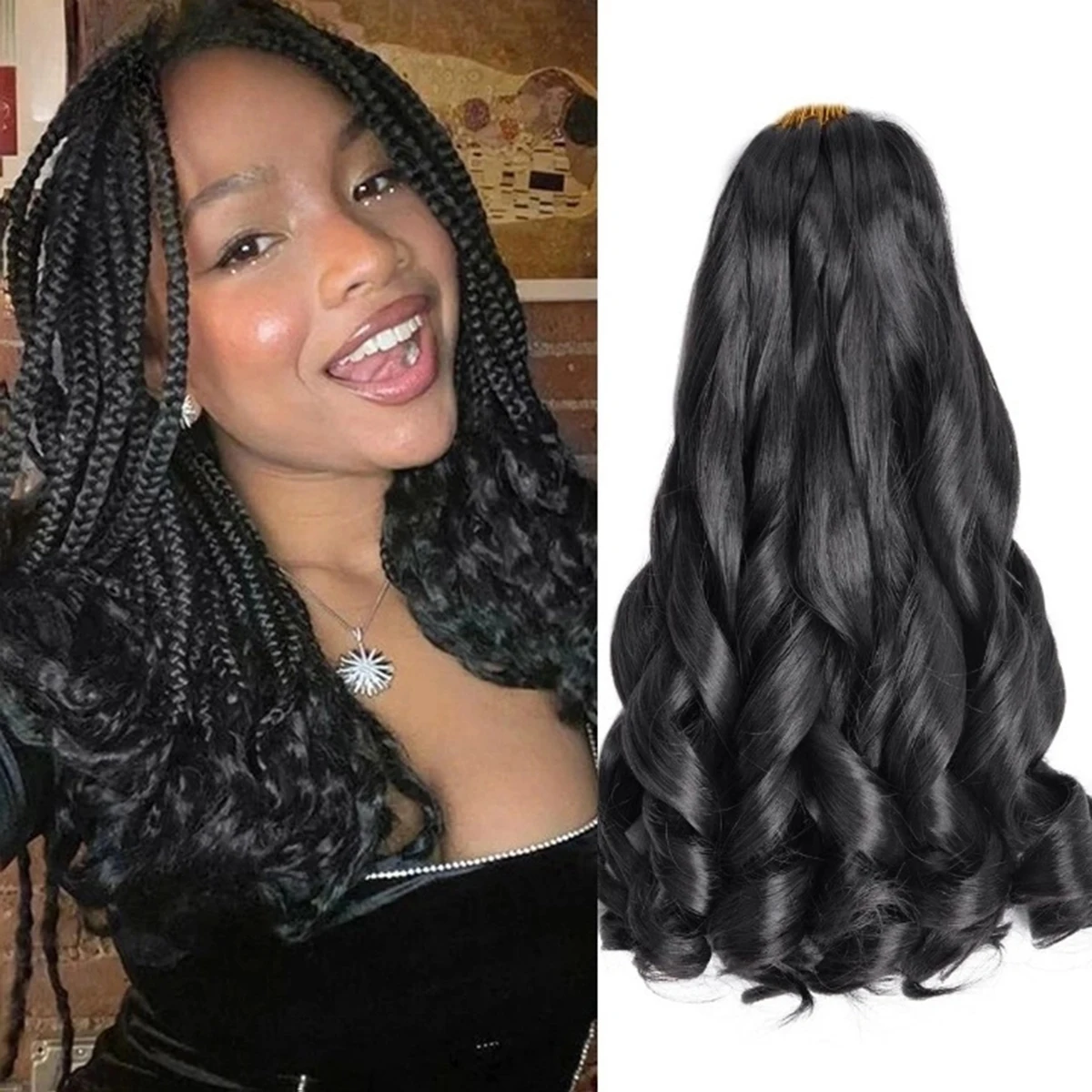 14Inch French Curl Braiding Hair Pre Stretched Wavy Synthetic Hair Extensions Premium Bouncy Loose Wave Spiral Curl Braids Hair
14Inch French Curl Braiding Hair Pre Stretched Wavy Synthetic Hair Extensions Premium Bouncy Loose Wave Spiral Curl Braids Hair