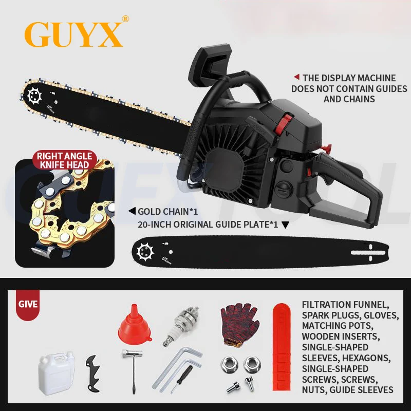 Gasoline Powered Chainsaw 2 Stroke 58CC 20" Gasoline Chain Cycle Engine Wood Cutting Gas Chain Saw
Gasoline Powered Chainsaw 2 Stroke 58CC 20" Gasoline Chain Cycle Engine Wood Cutting Gas Chain Saw