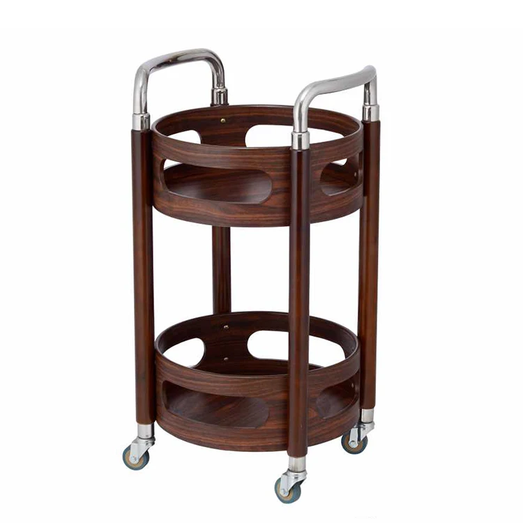Hotel Food and Wine Trolley Rolling Round 2 Tier Cart Rack Serving Wine Cart for Bar Storage Cart in Wooden Material
Hotel Food and Wine Trolley Rolling Round 2 Tier Cart Rack Serving Wine Cart for Bar Storage Cart in Wooden Material