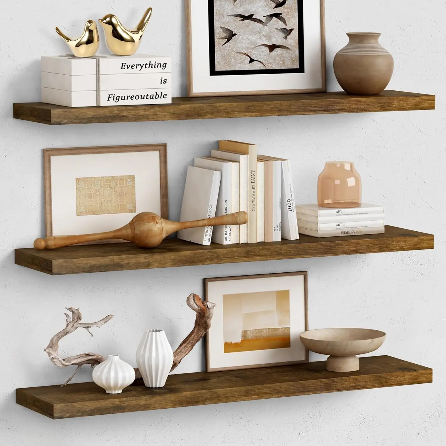 36 Inch Floating Shelves for Wall Long Set of 3, Large Deep Wall Shelves for Bedroom Living Room Decor, Rustic Wood Flo
36 Inch Floating Shelves for Wall Long Set of 3, Large Deep Wall Shelves for Bedroom Living Room Decor, Rustic Wood Flo