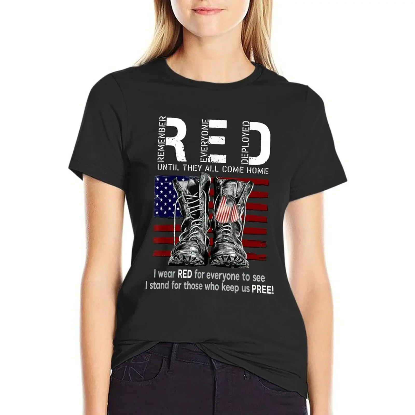 Remember Everyone Deployed Until They Come Home I Wear Red T-Shirt graphics Aesthetic clothing customs Women tops
Remember Everyone Deployed Until They Come Home I Wear Red T-Shirt graphics Aesthetic clothing customs Women tops