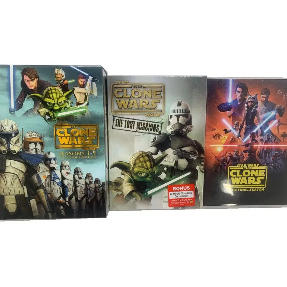 Science Fiction Film Star Wars The Clone Wars 1-7 Season 3pcs Box set 25pcs Super Definition Image DVD Cosplay Soundtracks Box
Science Fiction Film Star Wars The Clone Wars 1-7 Season 3pcs Box set 25pcs Super Definition Image DVD Cosplay Soundtracks Box