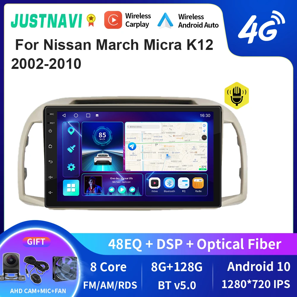 JUSTNAVI QT10 Wireless CarPlay Android Auto Radio For Nissan March Micra k12 2002-2010 Stereo Car Multimedia Video Player GPS
JUSTNAVI QT10 Wireless CarPlay Android Auto Radio For Nissan March Micra k12 2002-2010 Stereo Car Multimedia Video Player GPS