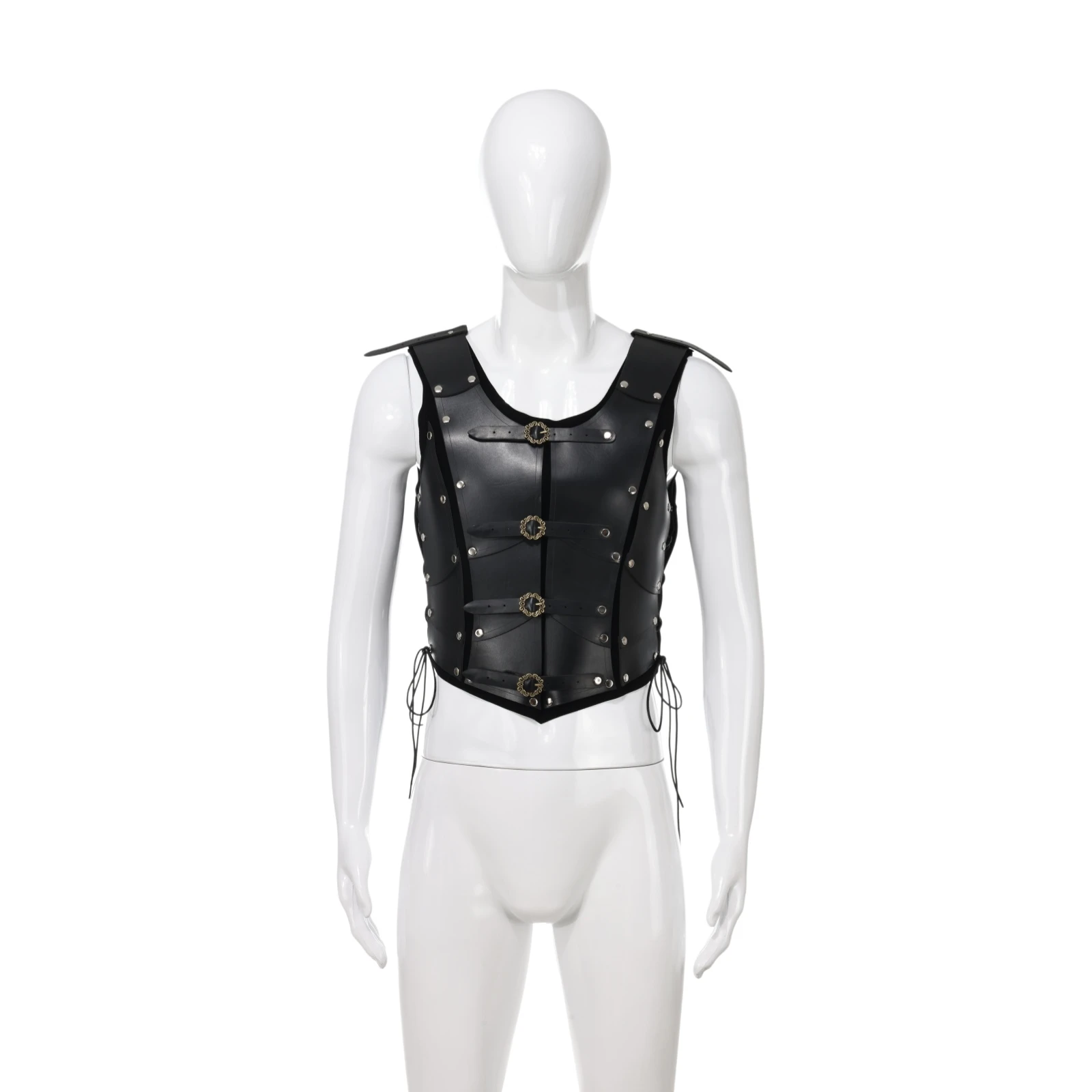 Women's Medieval Leather Corset Armor Renaissance Steampunk Bustier Top with Shoulder Straps Lace-Up Waist Cincher for Party
Women's Medieval Leather Corset Armor Renaissance Steampunk Bustier Top with Shoulder Straps Lace-Up Waist Cincher for Party