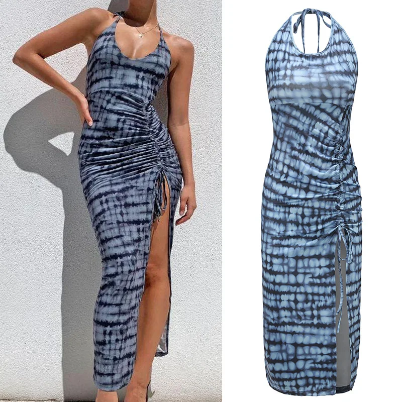 Summer Grey Leopard Print Dress Sexy Suspender Backless Dress High Waisted Slit Drawstring Dress
Summer Grey Leopard Print Dress Sexy Suspender Backless Dress High Waisted Slit Drawstring Dress