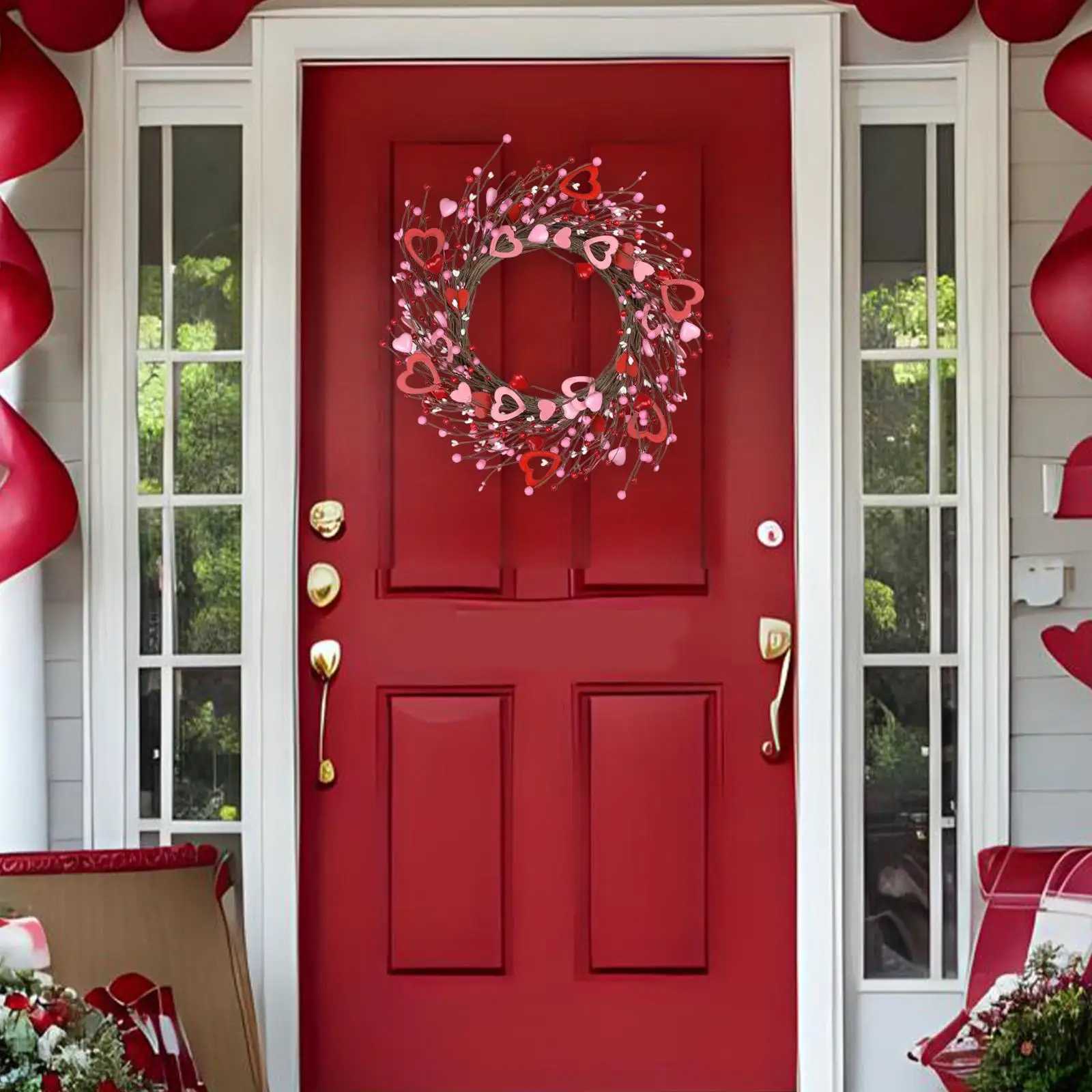 Hearts Artificial Wreath Ornament Home Decor Holiday 40cm Valentines Day Decoration Front Door Wreath for Spring Summer Festival
Hearts Artificial Wreath Ornament Home Decor Holiday 40cm Valentines Day Decoration Front Door Wreath for Spring Summer Festival