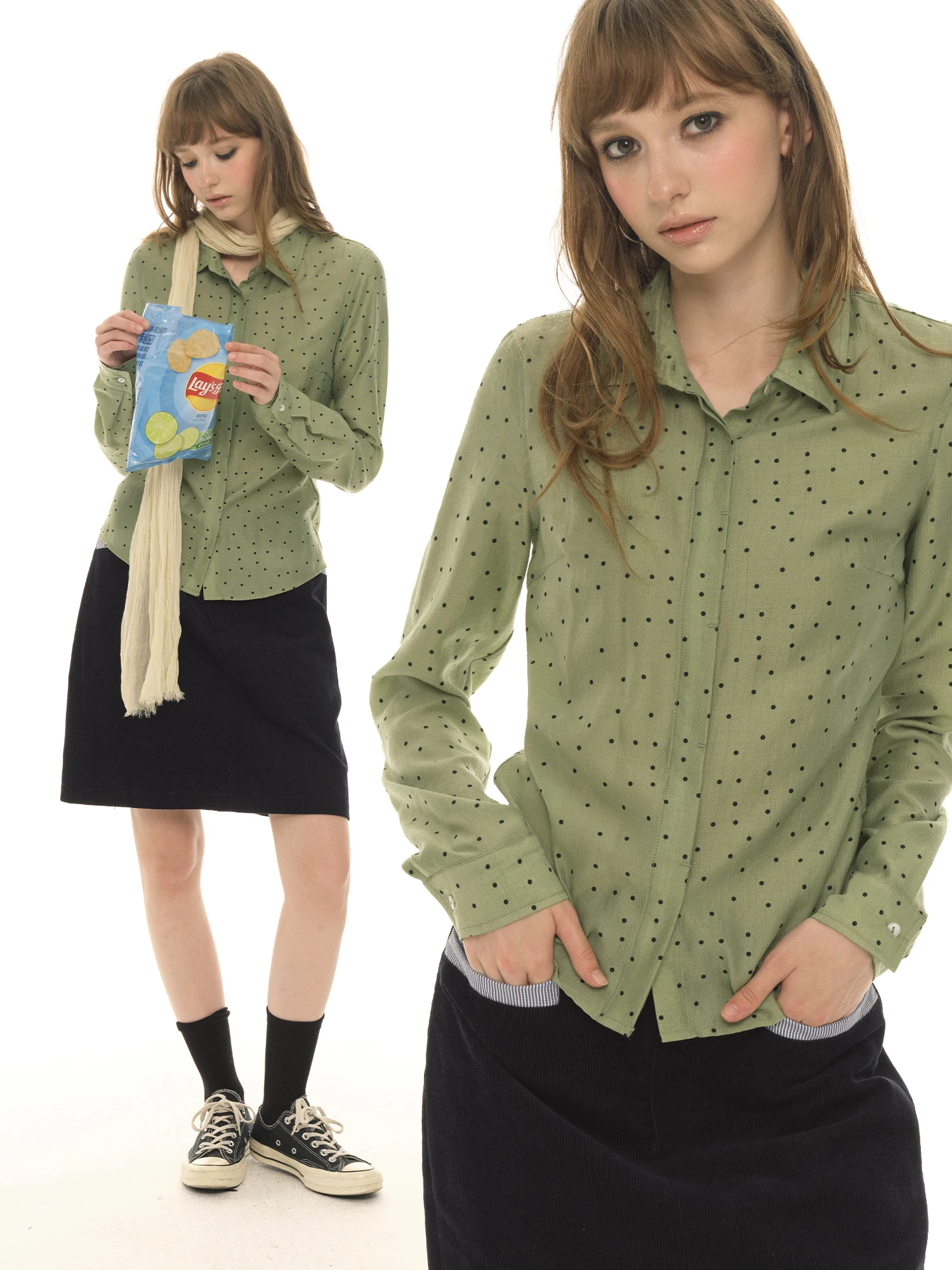 UNRETRO Винтажная женская рубашка в стиле ретро, приталенная, с длинным рукавом, в горошек, маленького размера, для ношения под одеждой, из дышащего хлопка, повседневная
UNRETRO Винтажная женская рубашка в стиле ретро, приталенная, с длинным рукавом, в горошек, маленького размера, для ношения под одеждой, из дышащего хлопка, повседневная