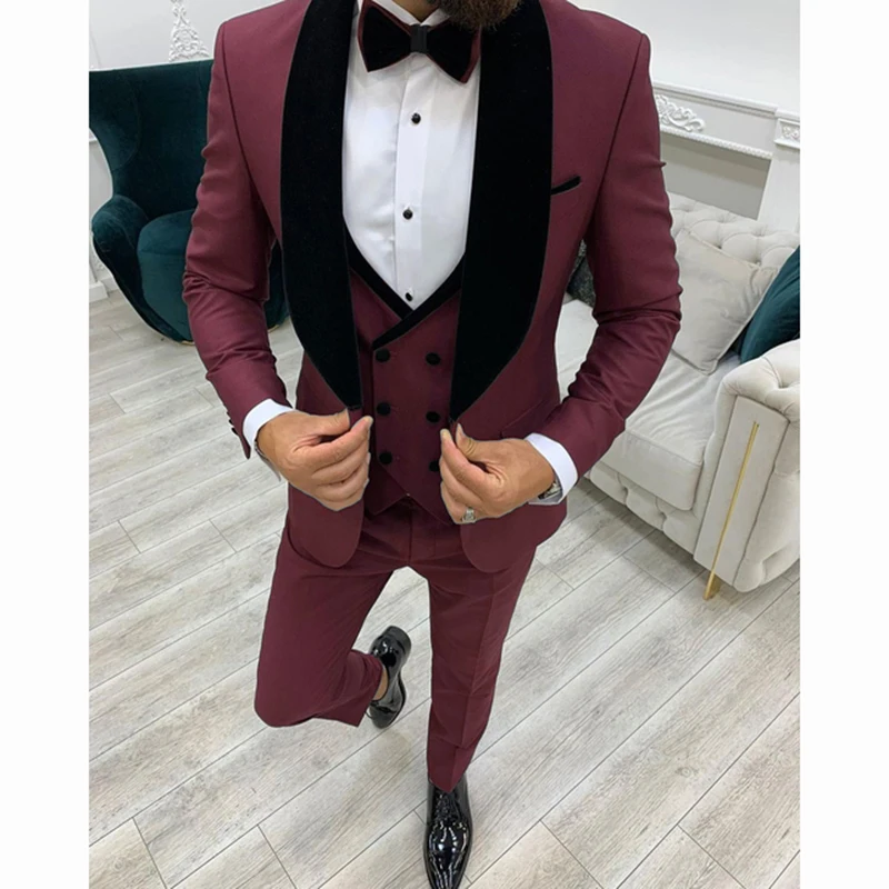 New Business Men Suit 3 Pieces Male Dress Custom Made Groom Wedding Suit Best Man Tuxedo Black Velvet Lapel Blazer Vest Pants
New Business Men Suit 3 Pieces Male Dress Custom Made Groom Wedding Suit Best Man Tuxedo Black Velvet Lapel Blazer Vest Pants