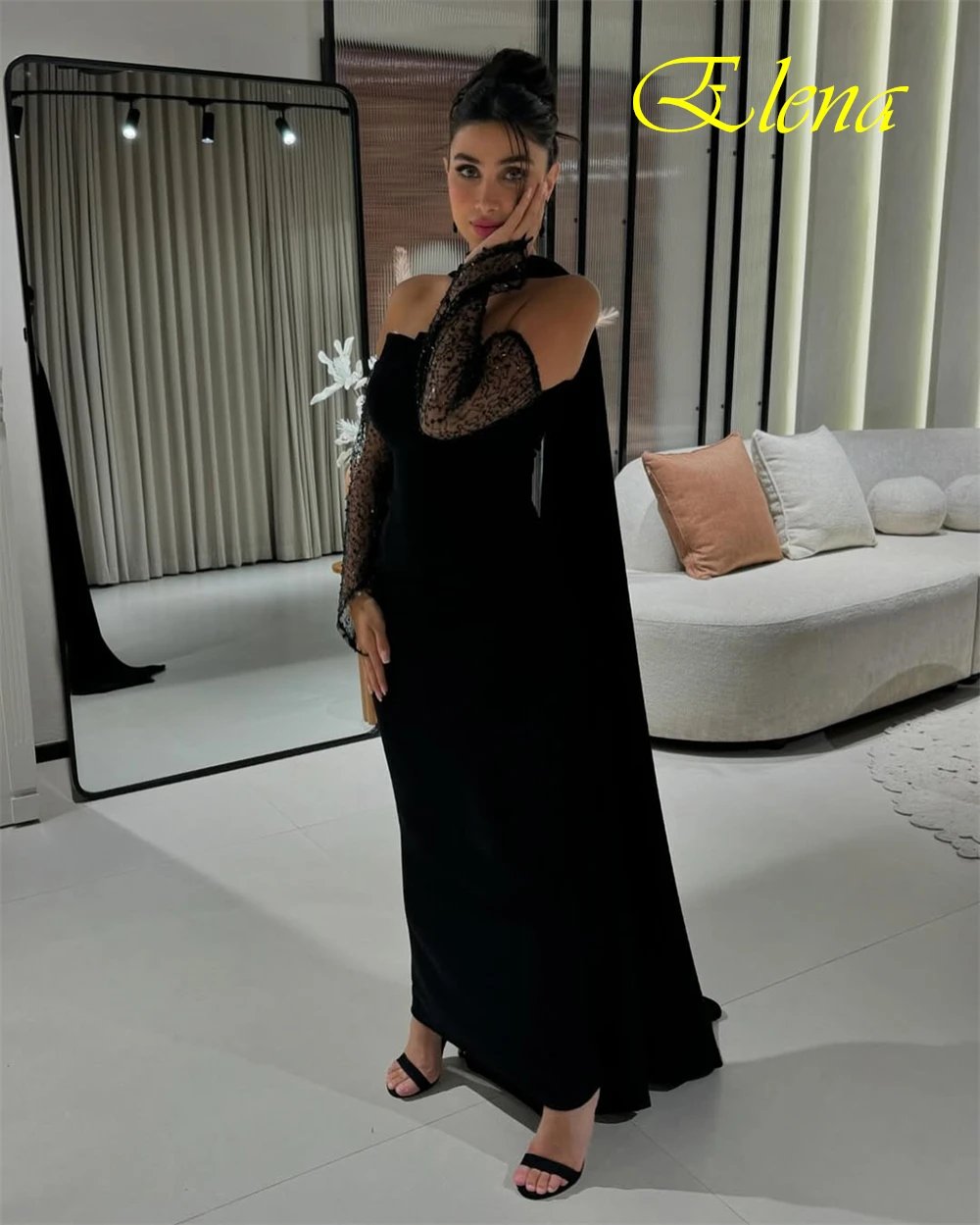 Customized Graceful Black Velvet Evening Dress Classic Strapless Long Sleeves Celebrity Gowns Simple Sequined Vestido De Festa
Customized Graceful Black Velvet Evening Dress Classic Strapless Long Sleeves Celebrity Gowns Simple Sequined Vestido De Festa