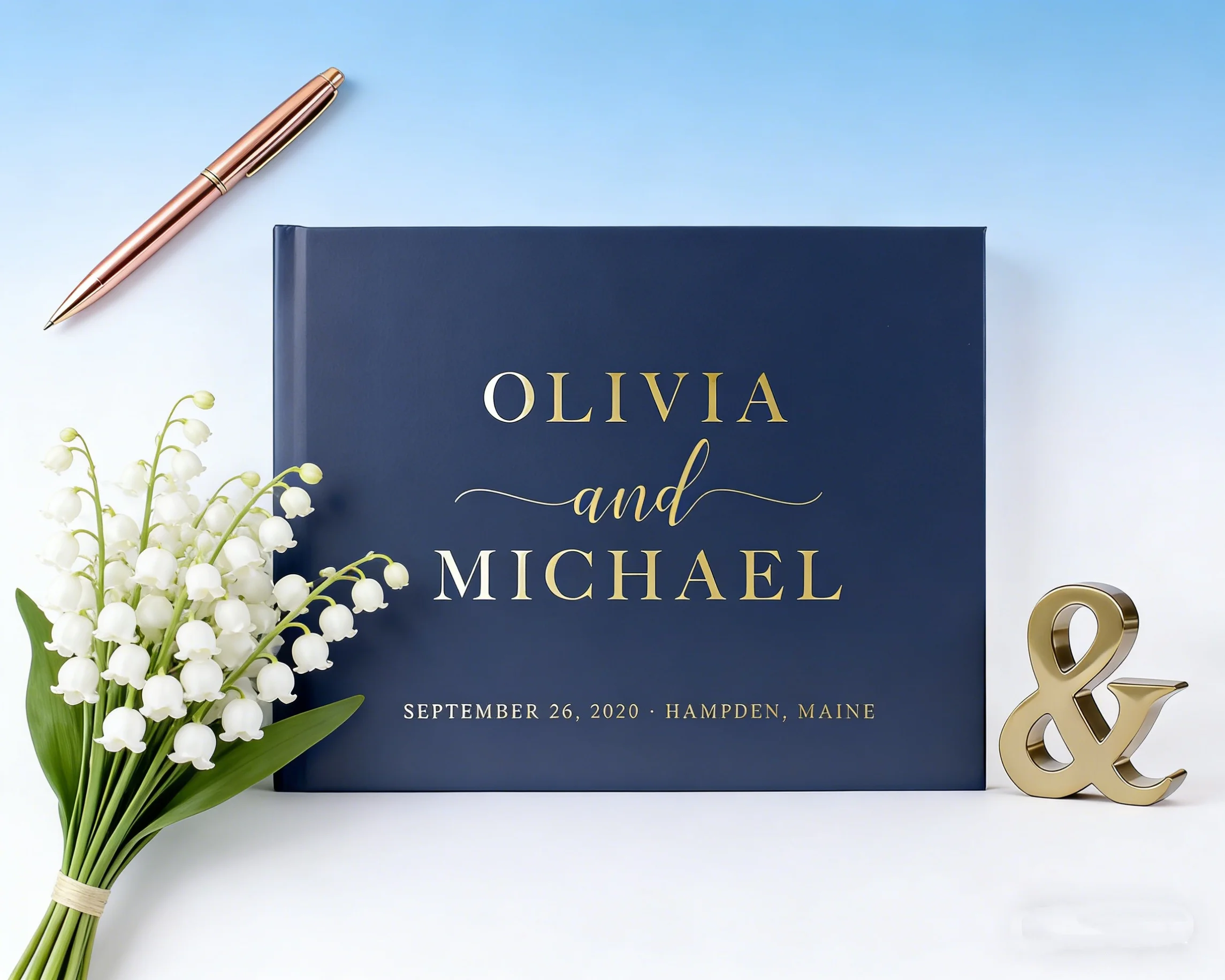 Custom Navy Gold Wedding Guest Book with Gold Foil | Landscape Horizontal Hardcover Sign In Book | Elegant Wedding Memory Photo
Custom Navy Gold Wedding Guest Book with Gold Foil | Landscape Horizontal Hardcover Sign In Book | Elegant Wedding Memory Photo