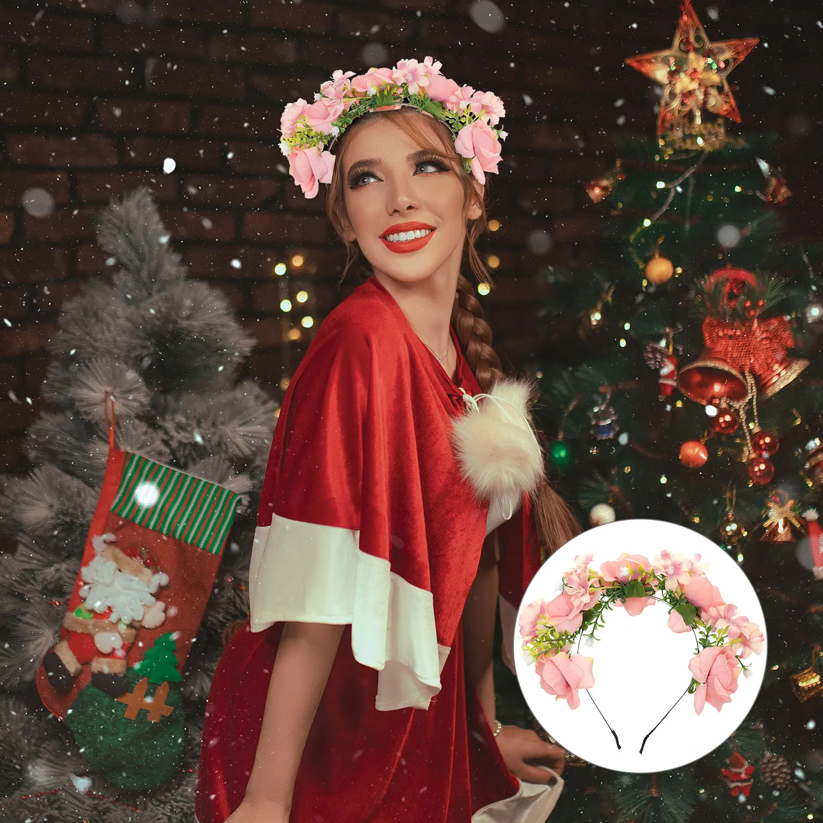 Imitation Rose Hair Hoop Cloth Flower Headb for Party Christmas Decor Durable Comfortable Photoshoot Accessories
Imitation Rose Hair Hoop Cloth Flower Headb for Party Christmas Decor Durable Comfortable Photoshoot Accessories