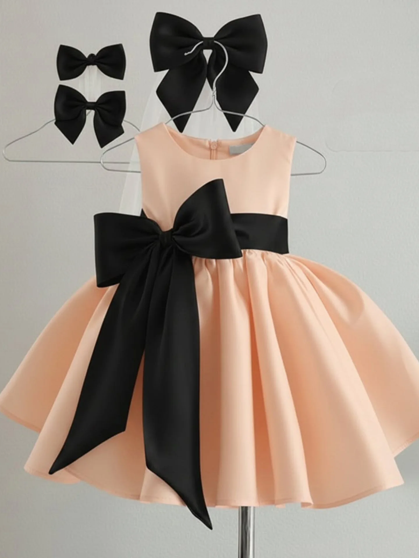 Custom Flower Girl Dress Wedding Gown Birthday Party Dress Sleeveless Big Bow Satin A Line Princess Dress Set With Hair Bows For
Custom Flower Girl Dress Wedding Gown Birthday Party Dress Sleeveless Big Bow Satin A Line Princess Dress Set With Hair Bows For