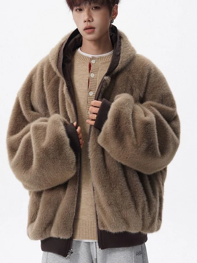 Модная двусторонняя куртка из кроличьего меха и хлопка для мужчин, зимняя, в американском стиле, теплая, с капюшоном, винтажная, универсальная, для пар
Модная двусторонняя куртка из кроличьего меха и хлопка для мужчин, зимняя, в американском стиле, теплая, с капюшоном, винтажная, универсальная, для пар