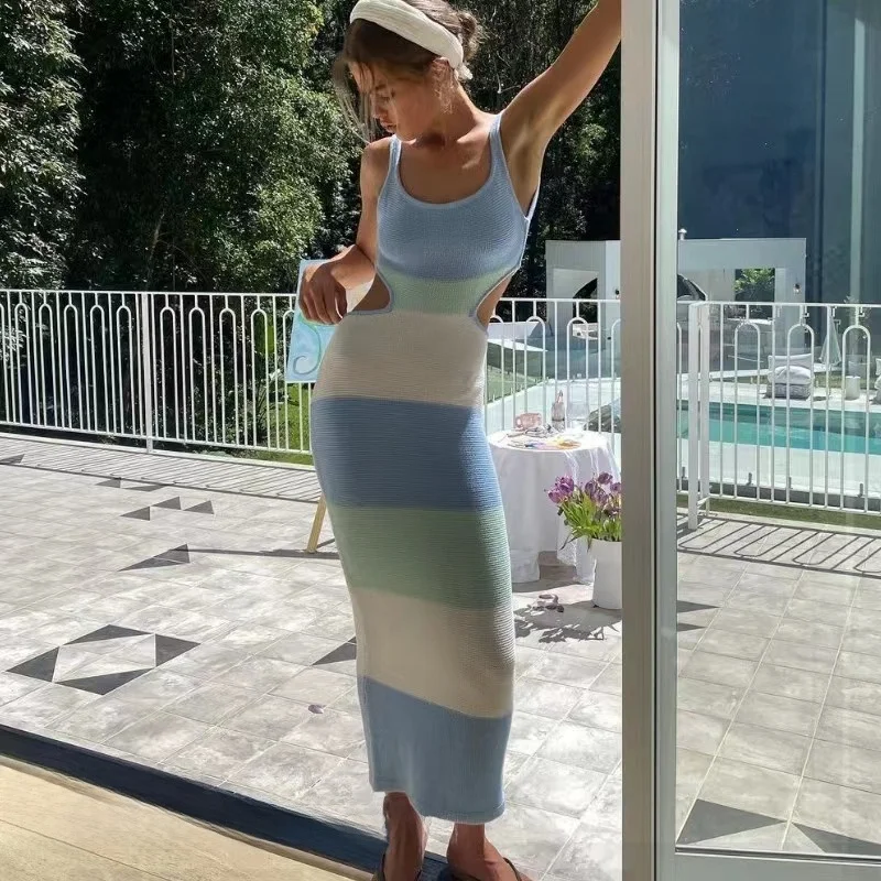 Sexy Backless Knit Dress Beach Holiday Strapless Wrap High Waist Long Skirt High Waist Strapless Dress for Young Women
Sexy Backless Knit Dress Beach Holiday Strapless Wrap High Waist Long Skirt High Waist Strapless Dress for Young Women