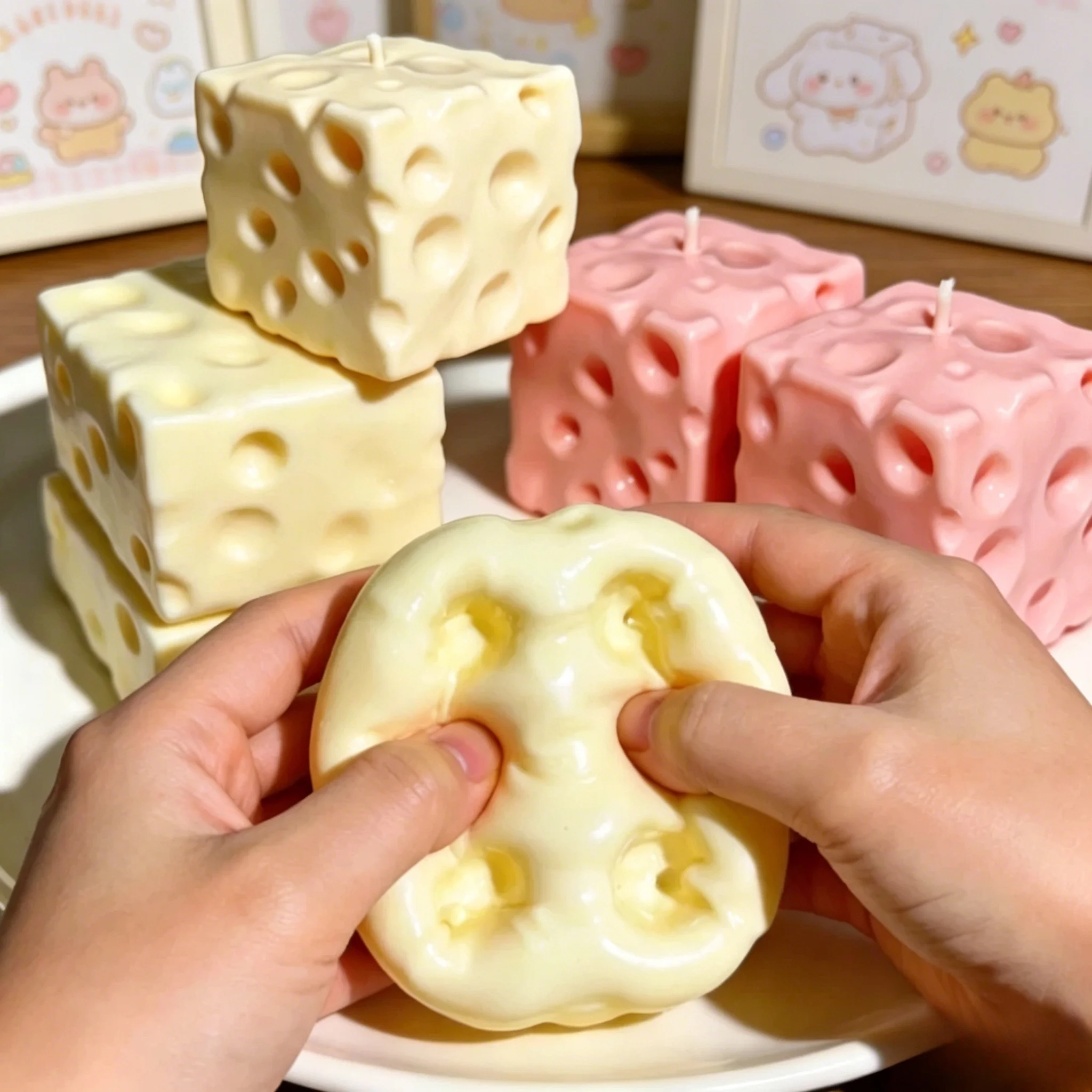 Shapeable Cheese Cube Squishy Stress Ball Plush Soft Pinch Sensory Fidget Toy Anti-Anxiety Tension Relief Decompression Toy
Shapeable Cheese Cube Squishy Stress Ball Plush Soft Pinch Sensory Fidget Toy Anti-Anxiety Tension Relief Decompression Toy