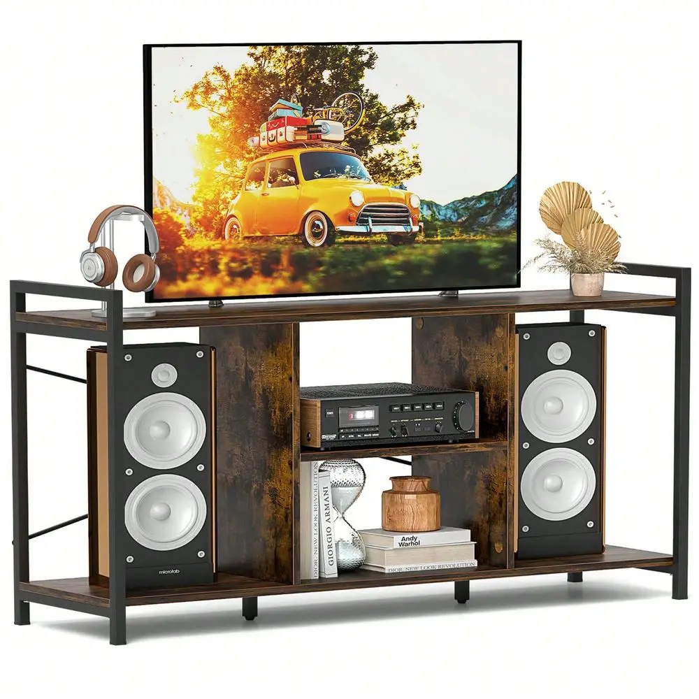 3Tier TV Stand For 55 TVs With 4 Open Shelves HeavyDuty Metal Frame For Bedroom
3Tier TV Stand For 55 TVs With 4 Open Shelves HeavyDuty Metal Frame For Bedroom