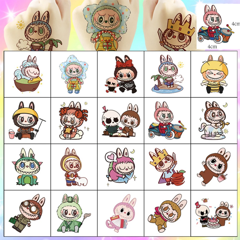 20Pcs/set Cartoon Labubu Temporary Tattoo Stickers Cute Waterproof Temporary Tattoo for Kids Arm Face Body Art Fake Tattoo
20Pcs/set Cartoon Labubu Temporary Tattoo Stickers Cute Waterproof Temporary Tattoo for Kids Arm Face Body Art Fake Tattoo