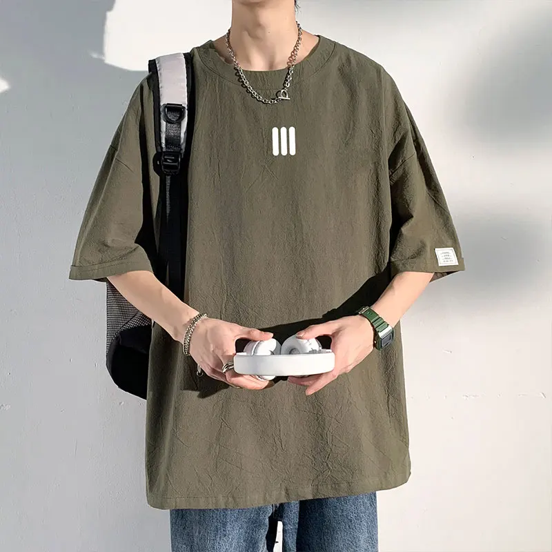 Summer Pattern Printing Solid Color T-shirt Trend Cotton Linen Round Neck Short-sleeved Loose Breathable Couple Models TEE
Summer Pattern Printing Solid Color T-shirt Trend Cotton Linen Round Neck Short-sleeved Loose Breathable Couple Models TEE