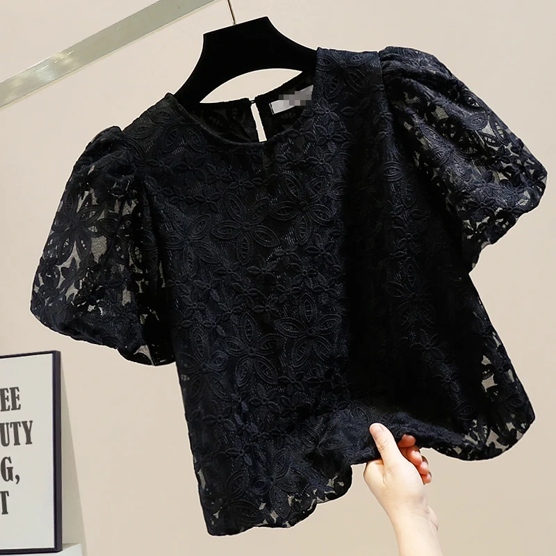 2024 Summer New Korean Chic Solid Loose Blouse Lace Hollow Out Design Slim Shirts O-neck Flying Sleeve Elegant Blusas Mujer
2024 Summer New Korean Chic Solid Loose Blouse Lace Hollow Out Design Slim Shirts O-neck Flying Sleeve Elegant Blusas Mujer