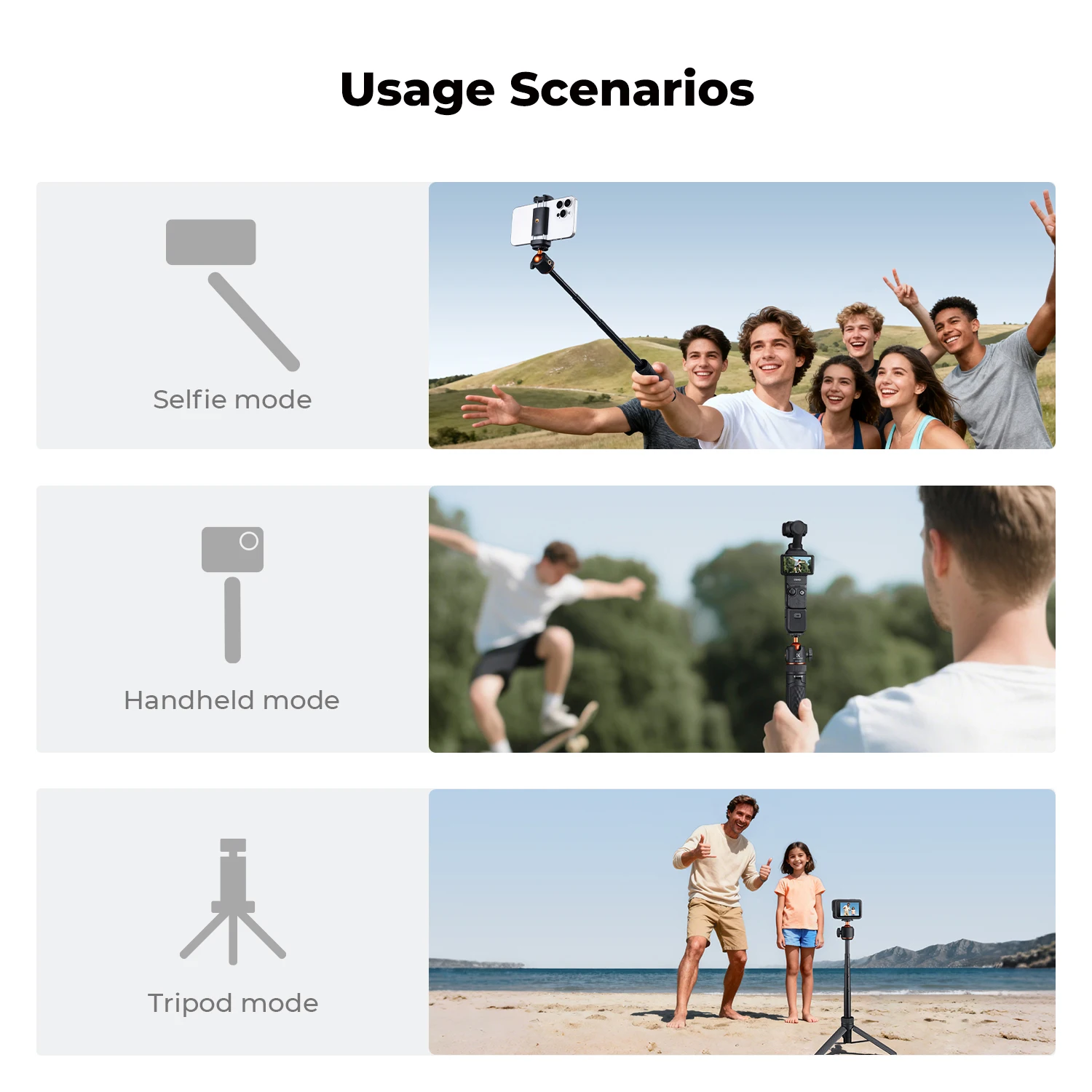 K&F CONCEPT Mini Selfie Stick Tripod Stand 5 Level 360° Ball Head Small Tripod with Cold Shoe for DJI Osmo Pocket 3 Action 5 Pro
K&F CONCEPT Mini Selfie Stick Tripod Stand 5 Level 360° Ball Head Small Tripod with Cold Shoe for DJI Osmo Pocket 3 Action 5 Pro
