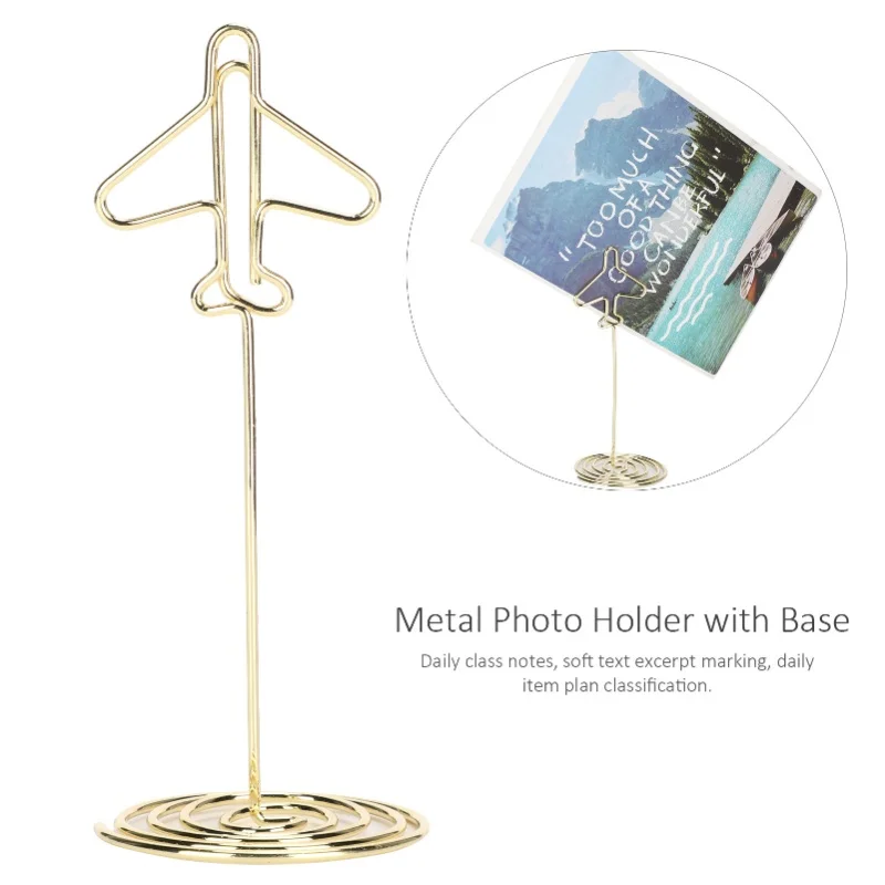 C2 10pcs Creative Storage Folder Message Clip Desktop Metal Business Card Photo Airplane Holder With Base Multifunctional Holder
C2 10pcs Creative Storage Folder Message Clip Desktop Metal Business Card Photo Airplane Holder With Base Multifunctional Holder