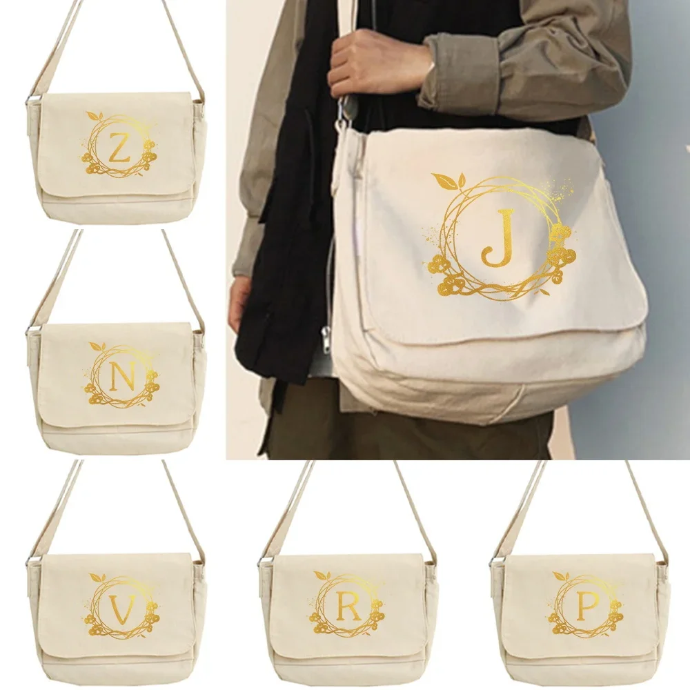 Women Canvas Messenger Bag Fashion Wreath Letter Printed Student Shoulder Bag Large Capacity Female Crossbody Bags Woman Handbag
Women Canvas Messenger Bag Fashion Wreath Letter Printed Student Shoulder Bag Large Capacity Female Crossbody Bags Woman Handbag