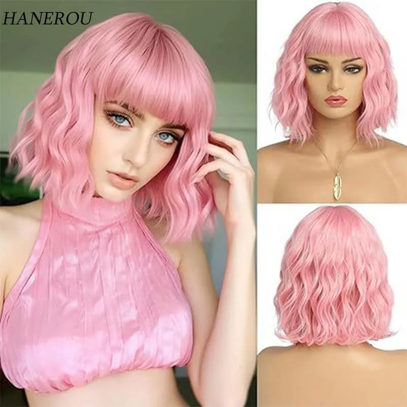 Synthetic Short Curly Pink Wig with Bangs for Woman Daily Party Cosplay Lolita Bob Wig Heat Resistant Fiber
Synthetic Short Curly Pink Wig with Bangs for Woman Daily Party Cosplay Lolita Bob Wig Heat Resistant Fiber