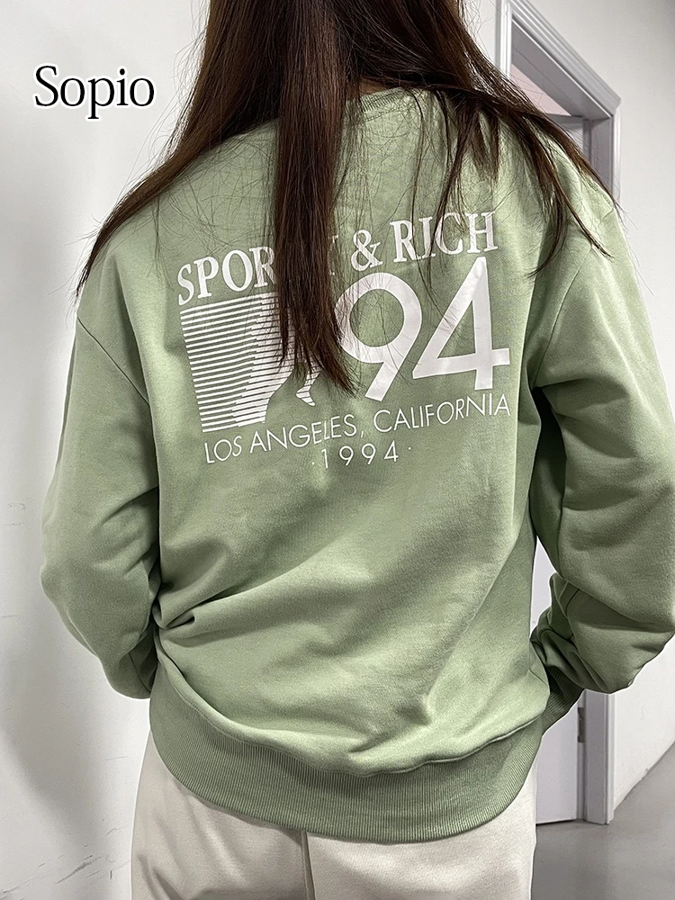 Number 94 Print Fashion Sweatshirts Casual Round Neck Sports Headlight Green Cotton Round Neck Loose Pullovers Tops Women
Number 94 Print Fashion Sweatshirts Casual Round Neck Sports Headlight Green Cotton Round Neck Loose Pullovers Tops Women