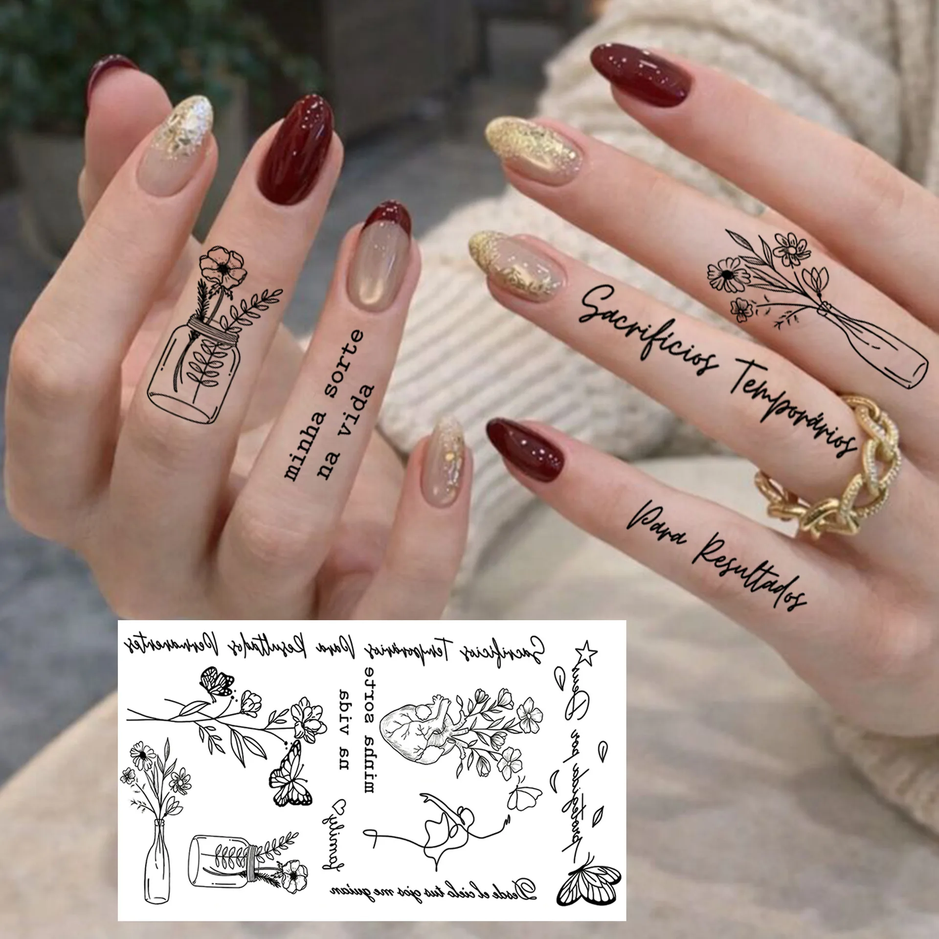 Waterproof Water Transfer Tattoo Stickers Abstract Collection Ins for Hand Finger Back Durable
Waterproof Water Transfer Tattoo Stickers Abstract Collection Ins for Hand Finger Back Durable
