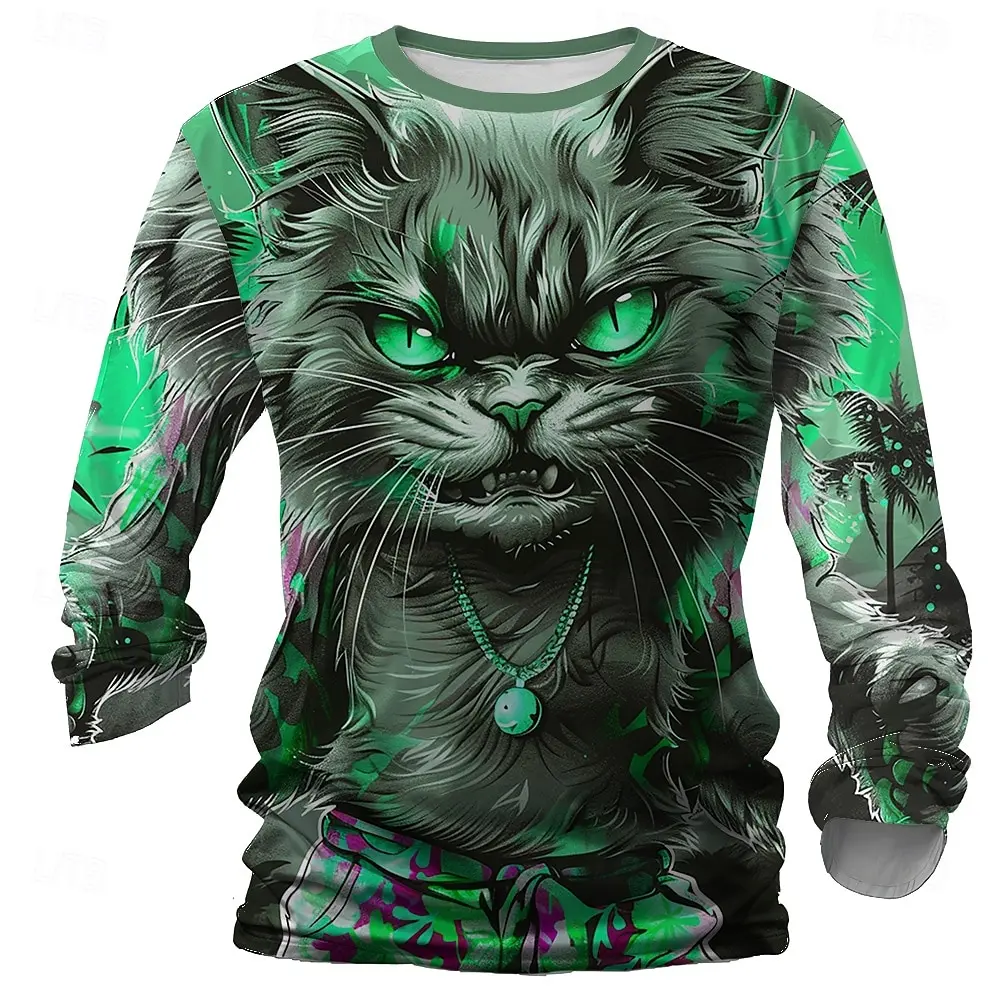 2025 Handsome Cat Printed Long Sleeve Tops Animal Men's Tops Casual Round Neck Long Sleeve Tops Fashion Comfortable Long Sleeve
2025 Handsome Cat Printed Long Sleeve Tops Animal Men's Tops Casual Round Neck Long Sleeve Tops Fashion Comfortable Long Sleeve