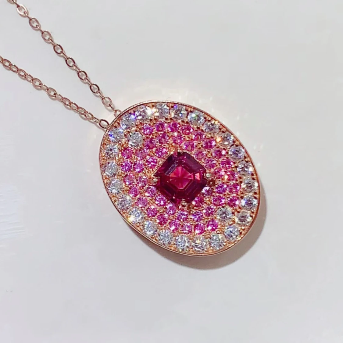 5mm Certified Natural Garnet Oval Pendant 925 Sterling Silver Exquisite Craftsmanship Ombre Pink Gemstone Necklace
5mm Certified Natural Garnet Oval Pendant 925 Sterling Silver Exquisite Craftsmanship Ombre Pink Gemstone Necklace
