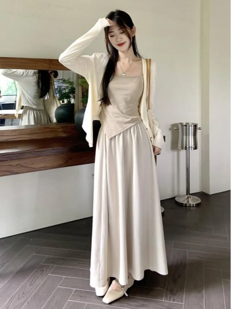 plus Size Chinese Style Set New Design Spring Sun Protection Open Cardigan Coat Irregular Halter Skirt Half-length A-line Skirt
plus Size Chinese Style Set New Design Spring Sun Protection Open Cardigan Coat Irregular Halter Skirt Half-length A-line Skirt