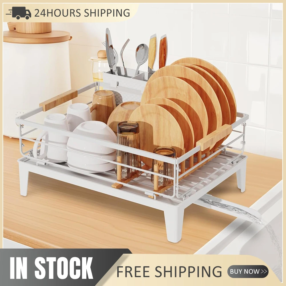 Модернизированные подставки для посуды для кухонной стойки, сушилка для посуды из углеродистой стали со съемным держателем для столовых приборов и сливной доской, белая
Модернизированные подставки для посуды для кухонной стойки, сушилка для посуды из углеродистой стали со съемным держателем для столовых приборов и сливной доской, белая