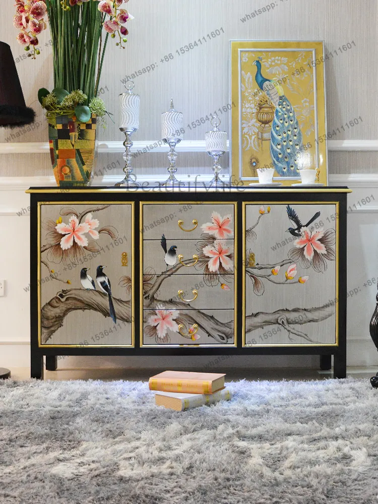 French Chinese style door cabinet partition new Chinese decorative solid wood American side cabinet
French Chinese style door cabinet partition new Chinese decorative solid wood American side cabinet