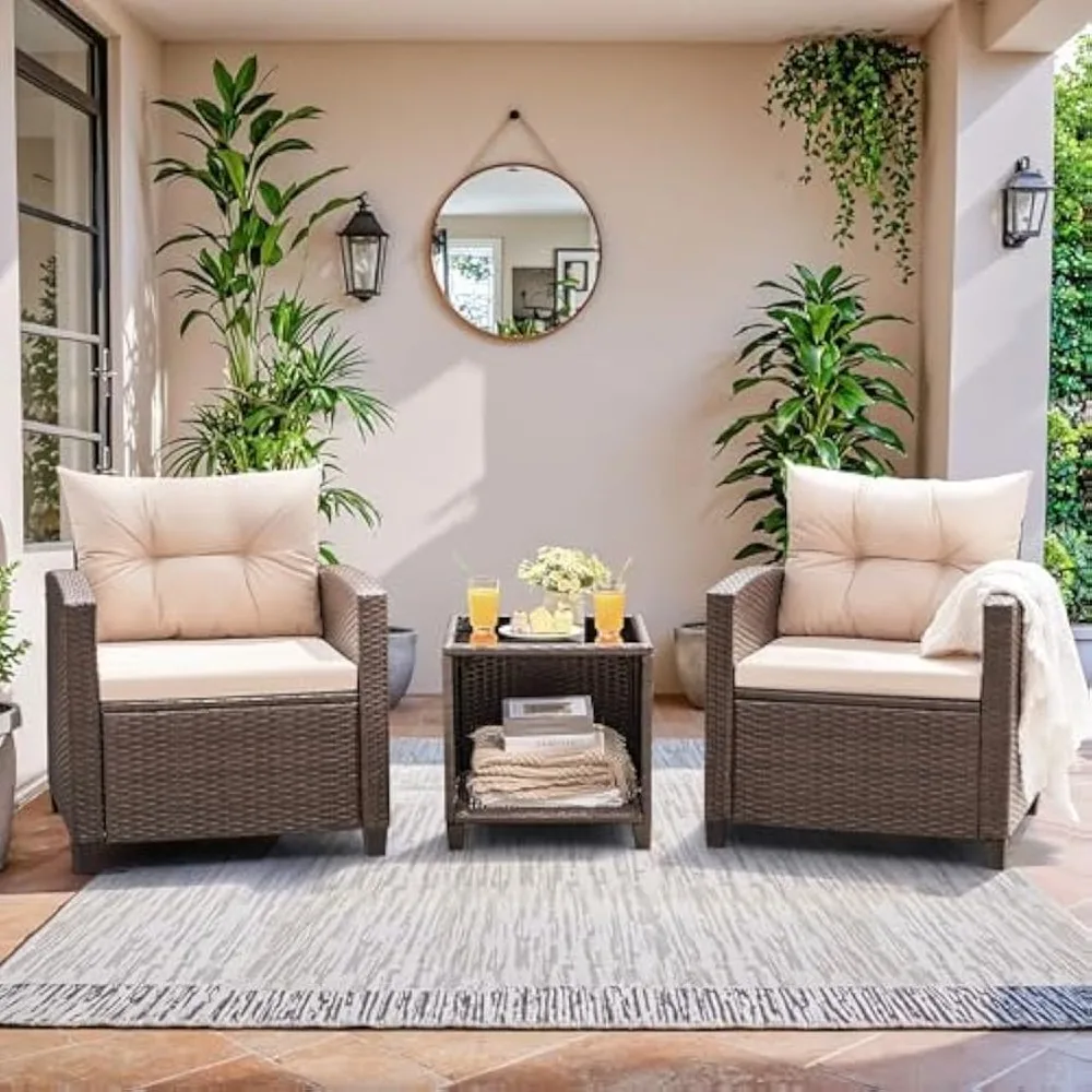 PE Rattan Wicker Patio Set with Two Outdoor Chairs and Table, Upgraded Patio Chairs and Table
PE Rattan Wicker Patio Set with Two Outdoor Chairs and Table, Upgraded Patio Chairs and Table