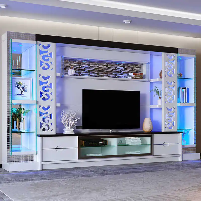 Modern Design OEM White Wood TV Rack Storage Display Wall Cabinet Home Furniture Luxury Light Emitting Diode Wooden Living Room
Modern Design OEM White Wood TV Rack Storage Display Wall Cabinet Home Furniture Luxury Light Emitting Diode Wooden Living Room