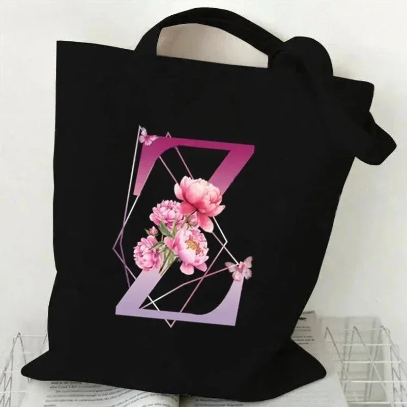 Black Purple Floral Alphabet Canvas Tote Bag Retro Harajuku Shoulder Bag for Women & Men Reusable Letter Print Shopper
Black Purple Floral Alphabet Canvas Tote Bag Retro Harajuku Shoulder Bag for Women & Men Reusable Letter Print Shopper