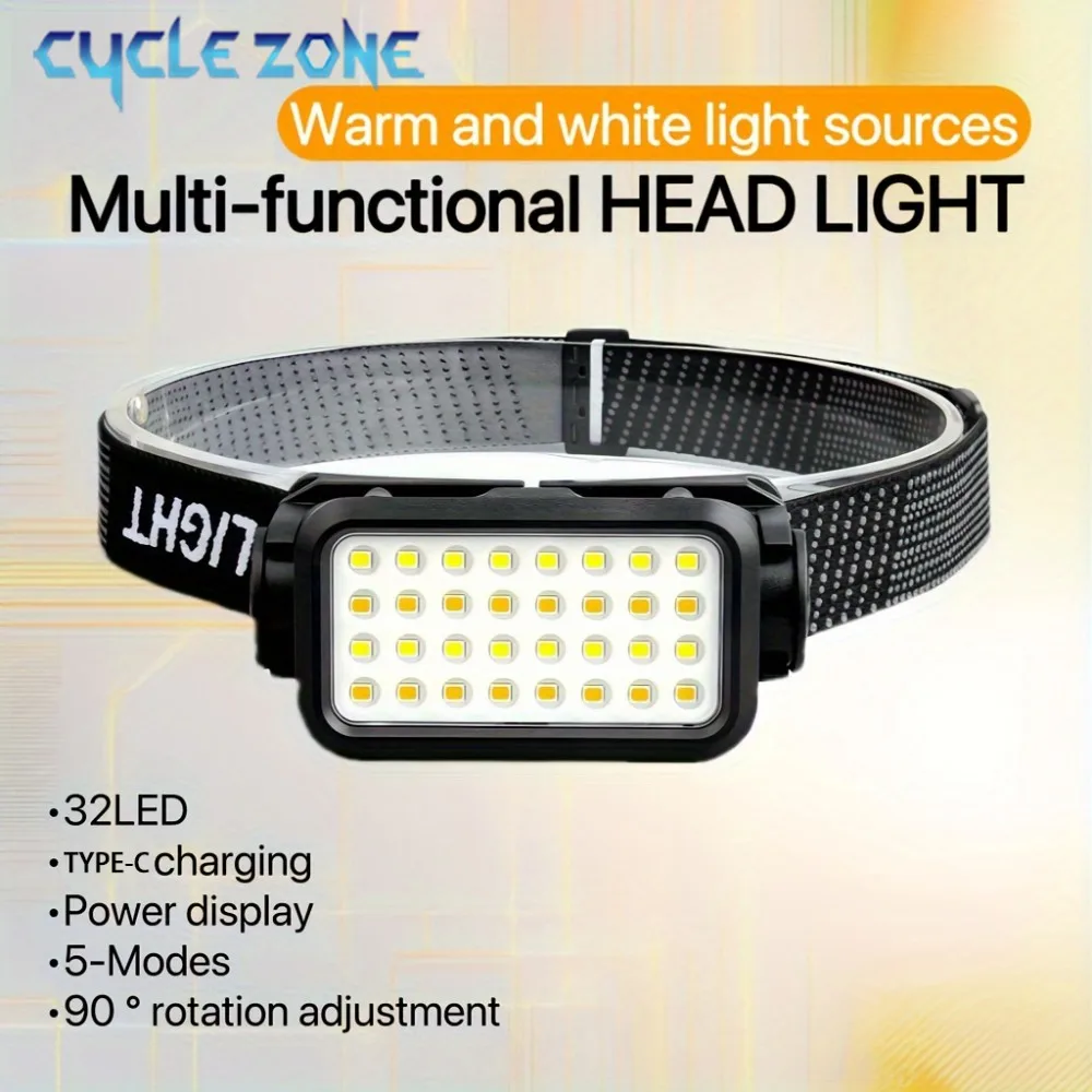 Rechargeable Headlamp with 32 LED 5 Modes Adjustable Headlight Portable for Outdoor Adventures at Night Fishing Walking Hiking
Rechargeable Headlamp with 32 LED 5 Modes Adjustable Headlight Portable for Outdoor Adventures at Night Fishing Walking Hiking