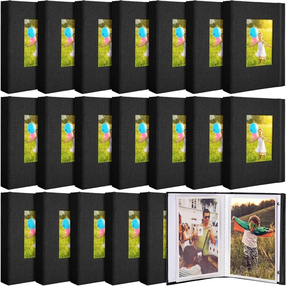20 Pocket 4x6 Linen Photo Album with Window 52 Picture Memory Book for Wedding Family Baby Black
20 Pocket 4x6 Linen Photo Album with Window 52 Picture Memory Book for Wedding Family Baby Black