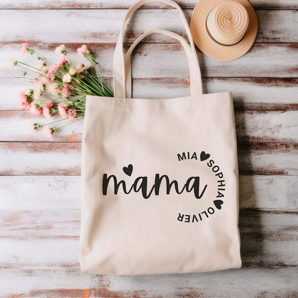 Washable Canvas Tote Bag Personalized Mom And Child Names Custom Print Handbag For Mom Household Daily Carry Gift
Washable Canvas Tote Bag Personalized Mom And Child Names Custom Print Handbag For Mom Household Daily Carry Gift