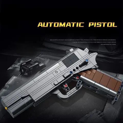 WW2 PPK Desert Eagle Military Simulation M92 Pistol USP Gun Model Bricks Building Blocks Set Toys for Children Boy Kids Gifts