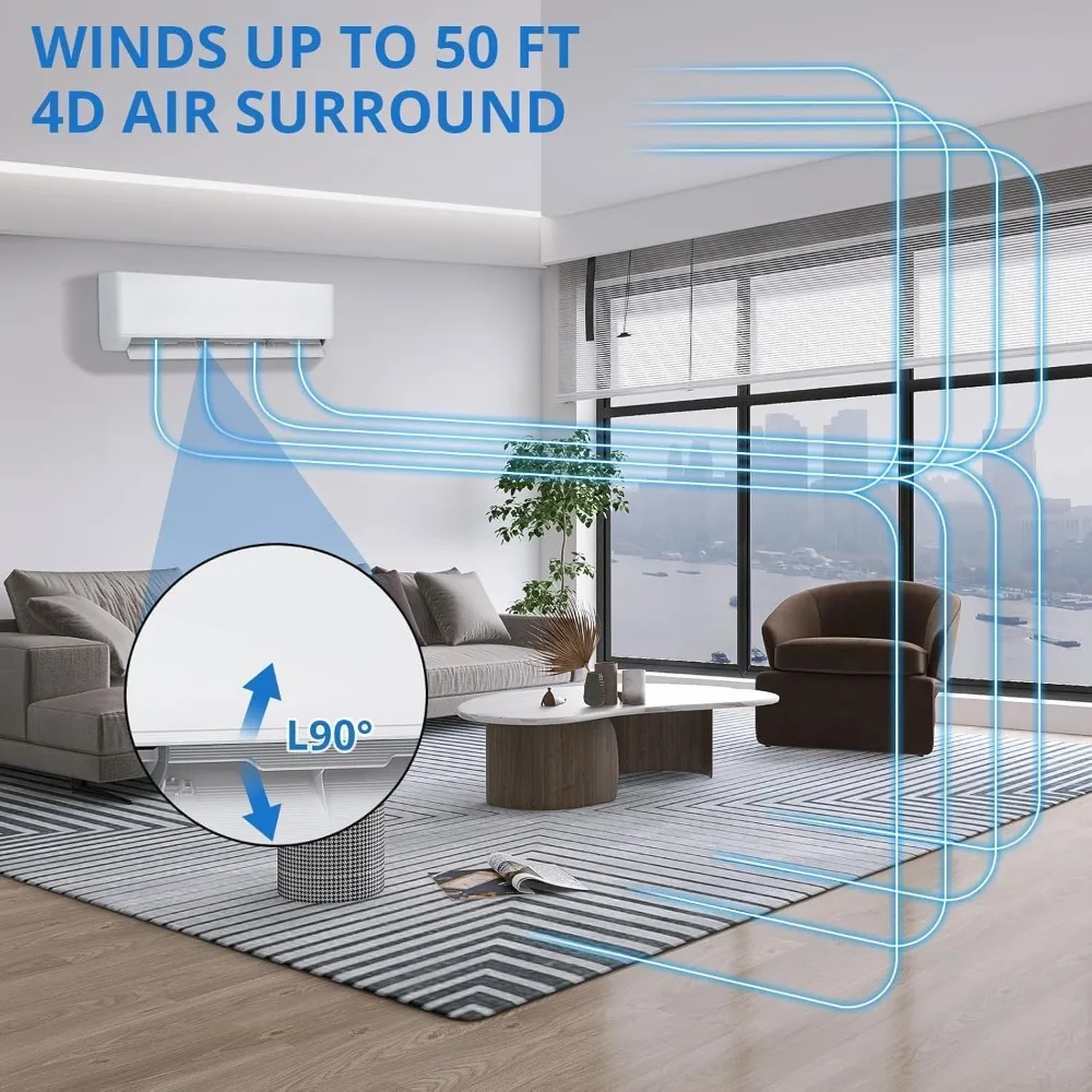 9000 BTU Mini Split AC w/Remote,19 SEER2 Inverter Heat Pump,450 Sq.Ft,0.75 Ton,Pre-Charged Install Kit,Quiet, Custom
9000 BTU Mini Split AC w/Remote,19 SEER2 Inverter Heat Pump,450 Sq.Ft,0.75 Ton,Pre-Charged Install Kit,Quiet, Custom